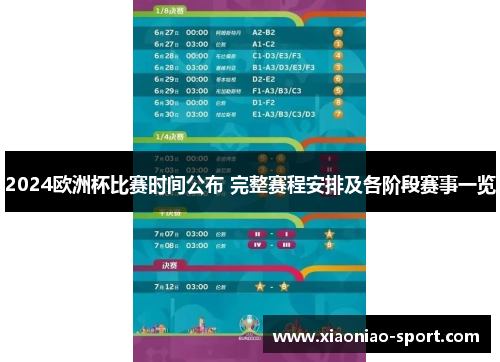 2024欧洲杯比赛时间公布 完整赛程安排及各阶段赛事一览